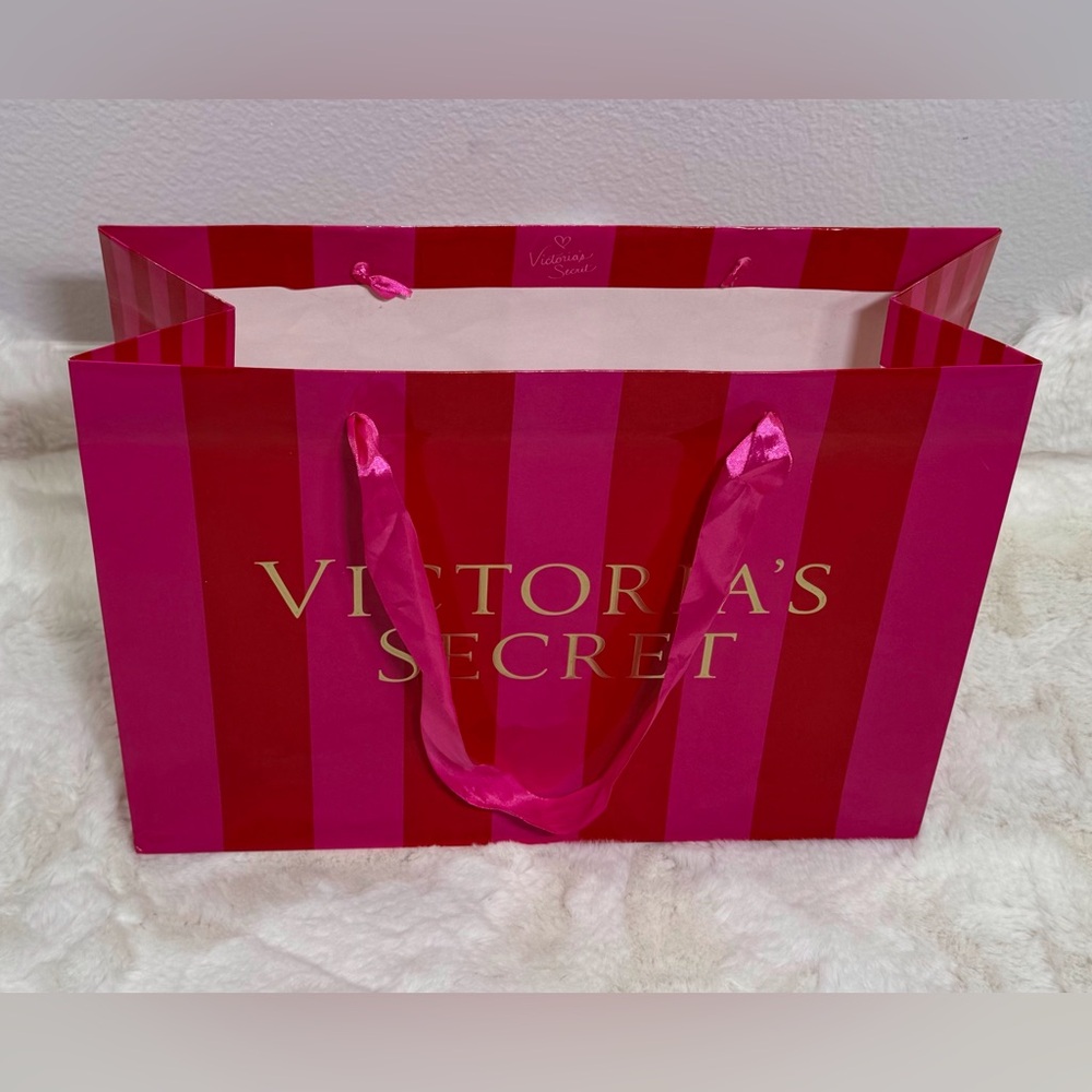 Victoria's Secret Pink Striped Large Gift Shopping Bag